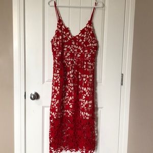 Red lace dress